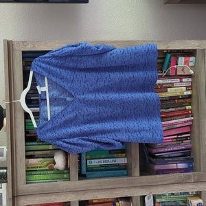 Ava & Viv Blue rouched-sleeve top